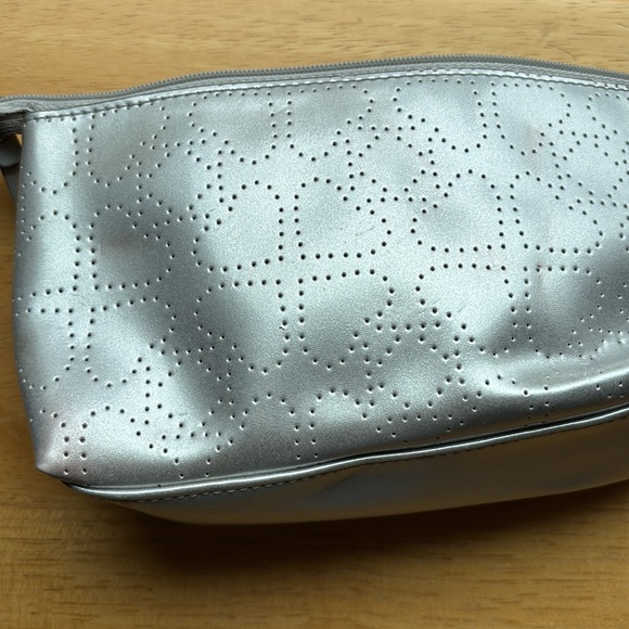 Kate Spade New York Little Shiloh Metro Spade silver shimmer cosmetic bag - Picture 8 of 8